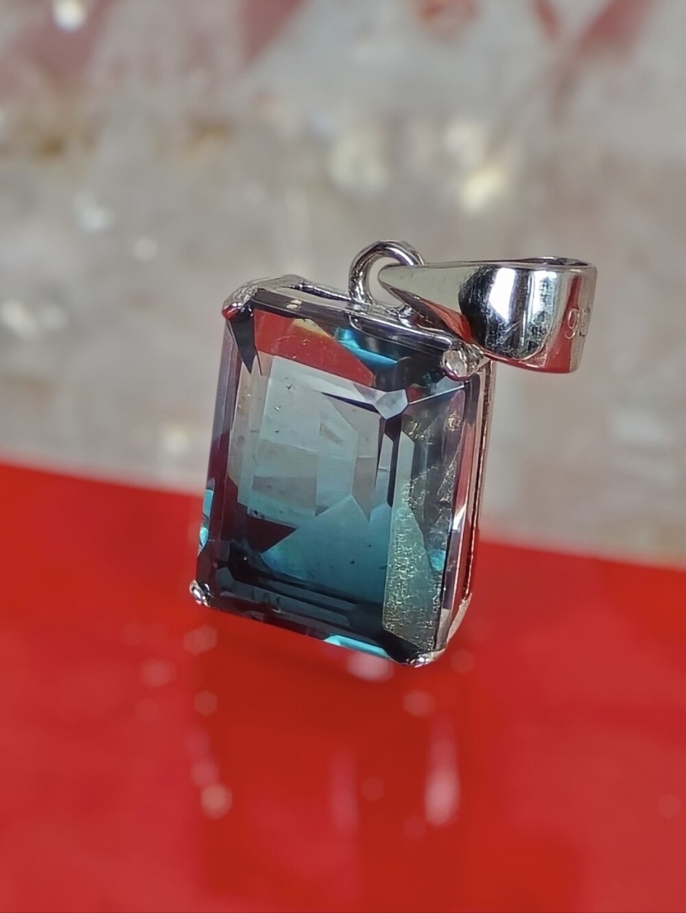 925 Sterling Silver Pendant With Natural Bio Color Doublet Quartz